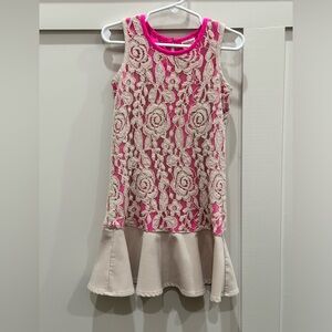 Ted Baker Girls Dress Pink Sleeveless Lace Size 5Y